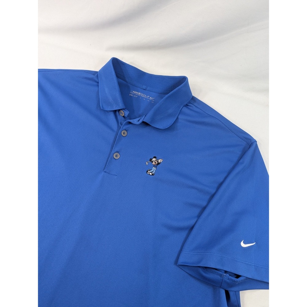 Disney Parks Mickey Mouse Nike Golf Performance Polo Men's XXL Blue Dri -Fit